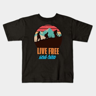 Live free and hike hiking lover Kids T-Shirt